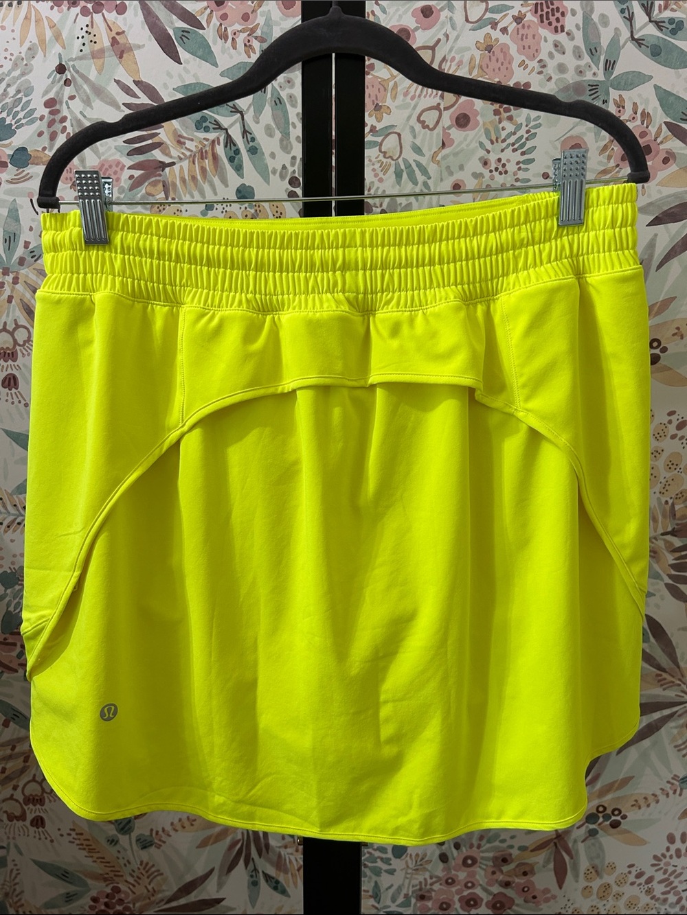 Lululemon Hotty Hot High Rise Athletic Skirt *long Highlight Yellow Sz 12 Large - Picture 6 of 8
